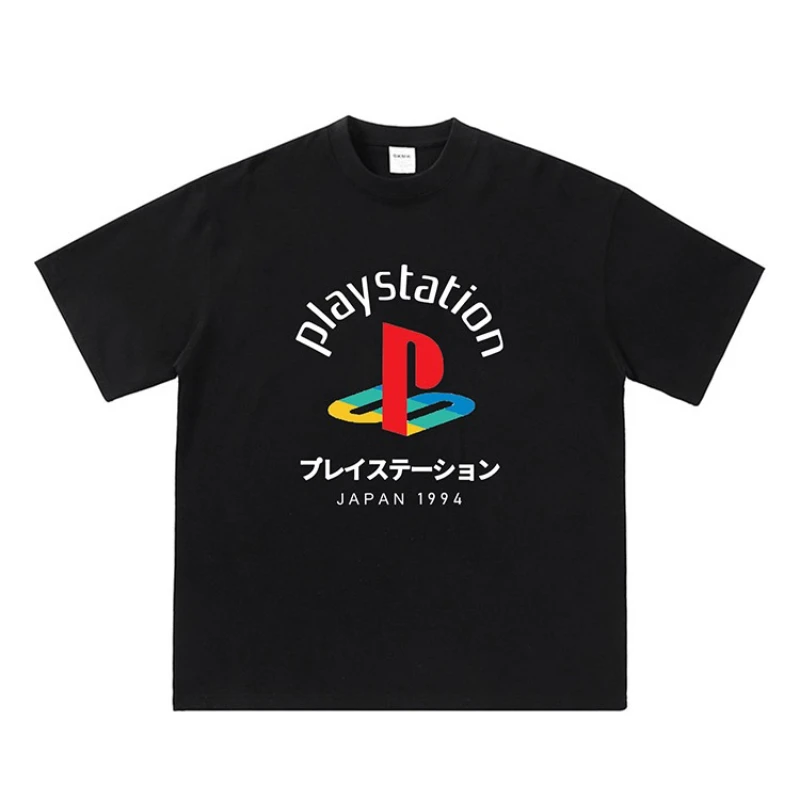تي شيرت ريترو PS Game بشعار محيطي مطبوع تي شيرت جرافيك تي شيرت عالي الجودة للرجال والنساء #4