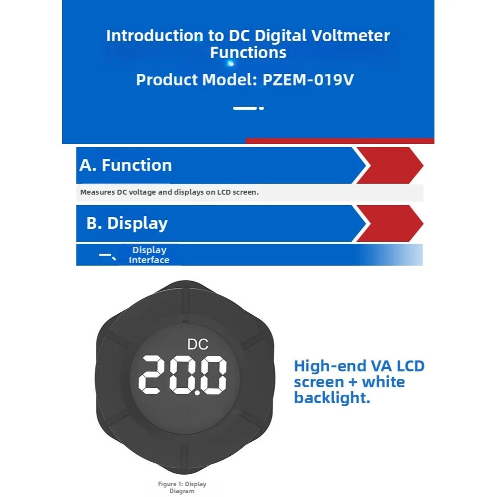 

Цифровой вольтметр постоянного тока 0 300 В с ЖК-дисплеем и подсветкой большого дисплея для измерения напряжения в светодиодной системе автомобильной и солнечной энергии