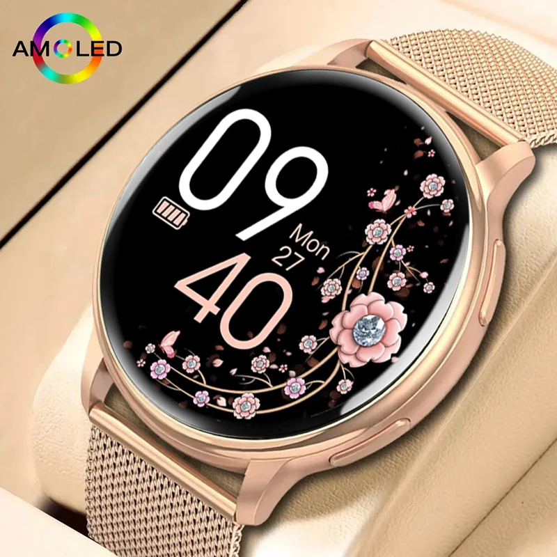 1.32 AMOLED عرض المكالمات تذكير هدية رقيقة جدا المرأة SmartWatch للنساء HD 466 466 دائما تظهر الوقت جديد الأصلي Smartwatch #1