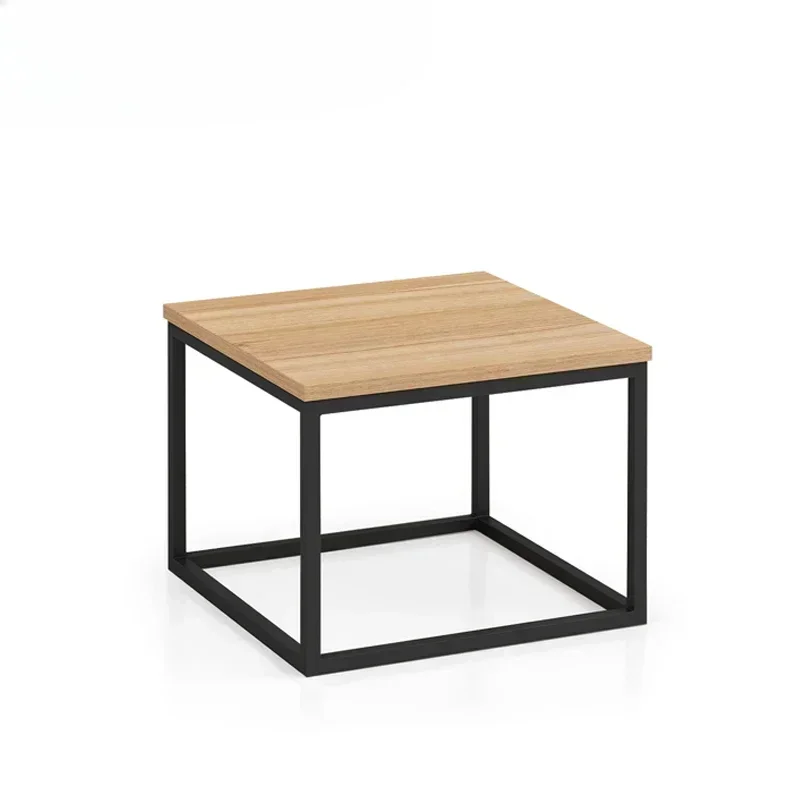

New Arrival Custom Living Room Furniture Metal Frame Mdf Top Square Center Table Tea Table Set Iron Coffee Table