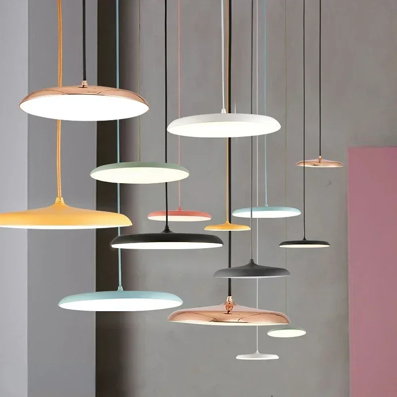 Moderne UFO Led Anhänger Licht Design Runde Innen Hängen Lampe Nordic Küche Esstisch Wohnzimmer Wohnkultur Suspension lampe