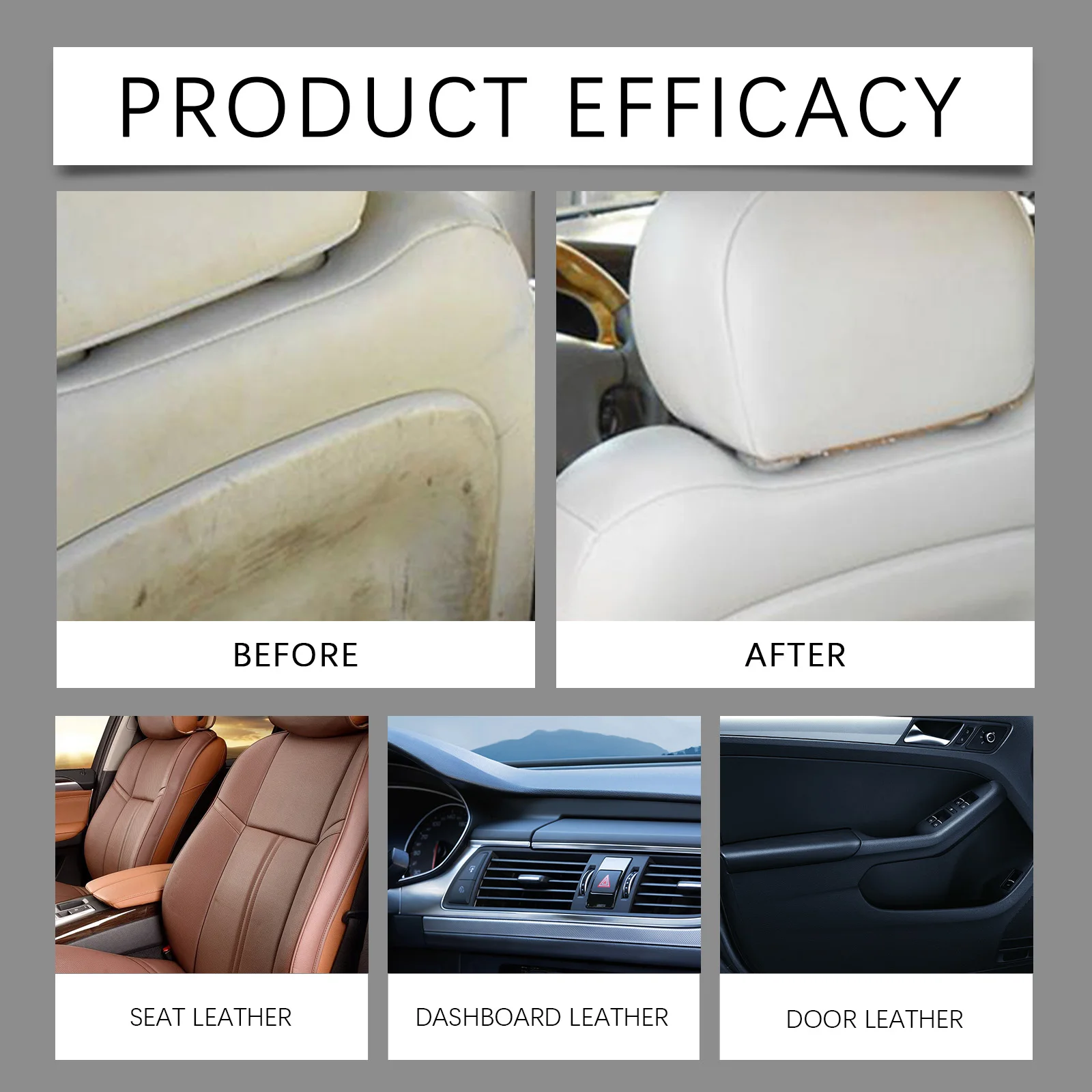 Professional Leather Conditioner and Restorer Deep Nourishing Prevents Cracking Odor Neutralize Protective Film Car Seat Care