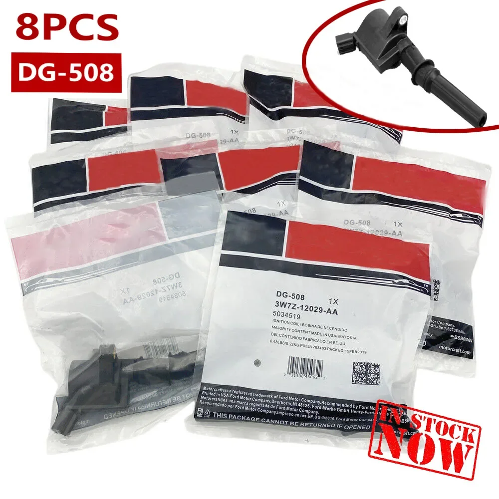 8PCS DG-508 Ignition Coil IC2042 For F-150 F-250 M USTANG L INCOLN M E RCURY EXPLORER DG-508 3W7Z-12029-AA