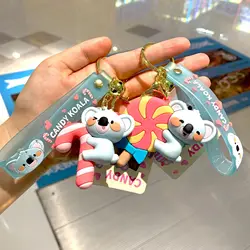 Creative Cute Koala Candy Keychain Hanging Cartoon Couple Car Bag Key Tag Holder Gift for Kids Friends Accessories Wholesale
