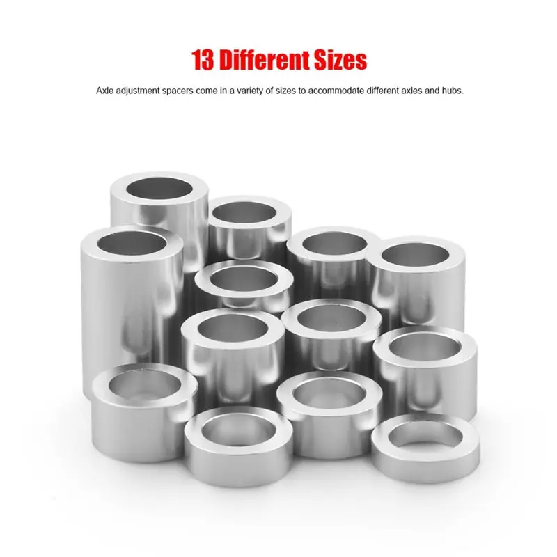 For Motorcycles For Bobber Chopper Compatible 13 Pcs Aluminum Wheel Axle Spacer Kit- I. D. 3/4