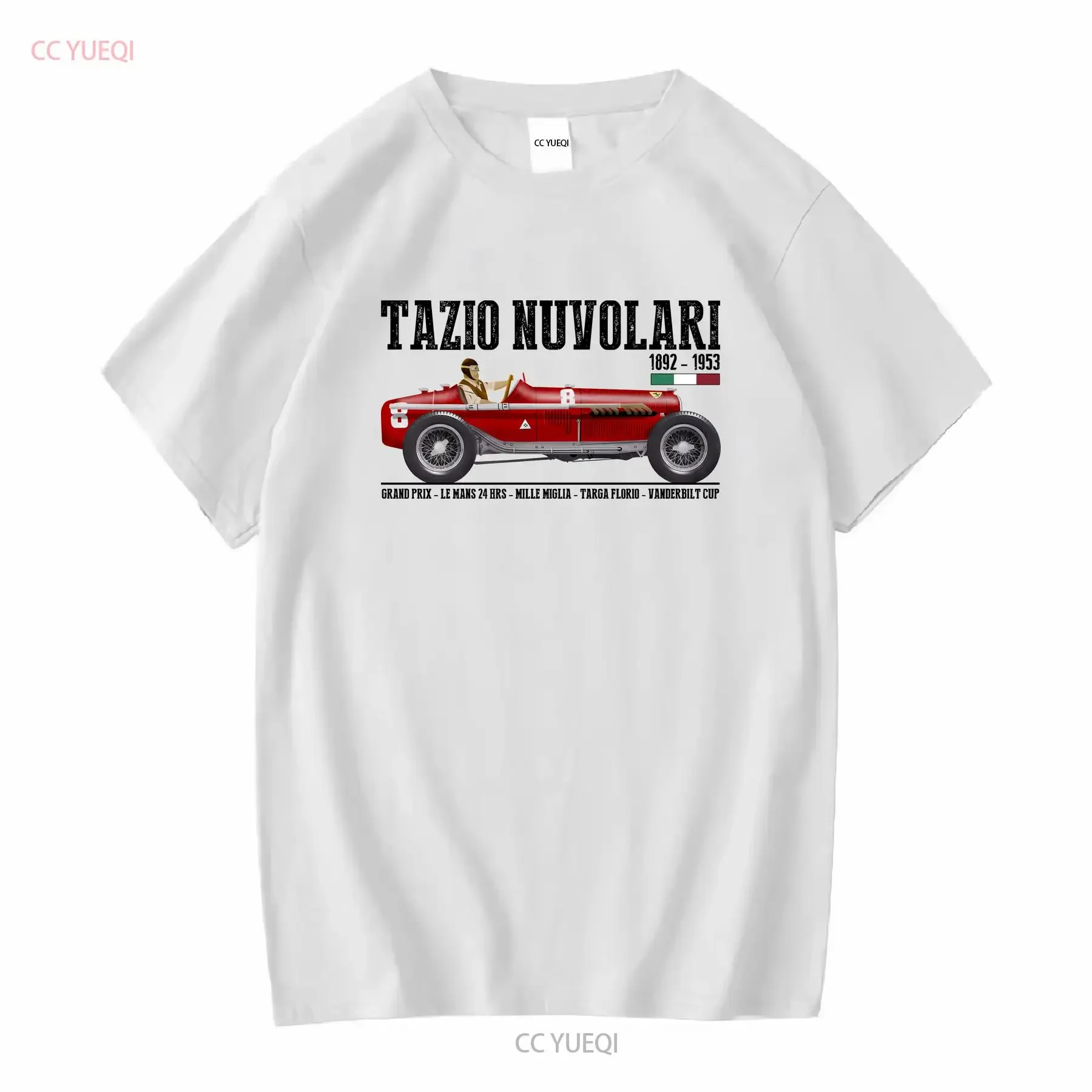 RaceArt Tazio Nuvolari P3 Motorsport Race T Shirt vintage Washed Comfortable Soft fashion Top For Everyday Wear Unisex