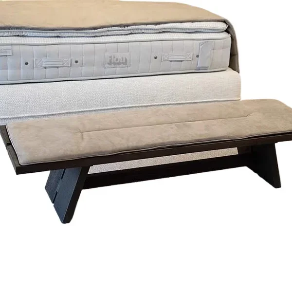 

New Chinese minimalist living room solid wood sofa stool bed and breakfast club rest bench bedroom