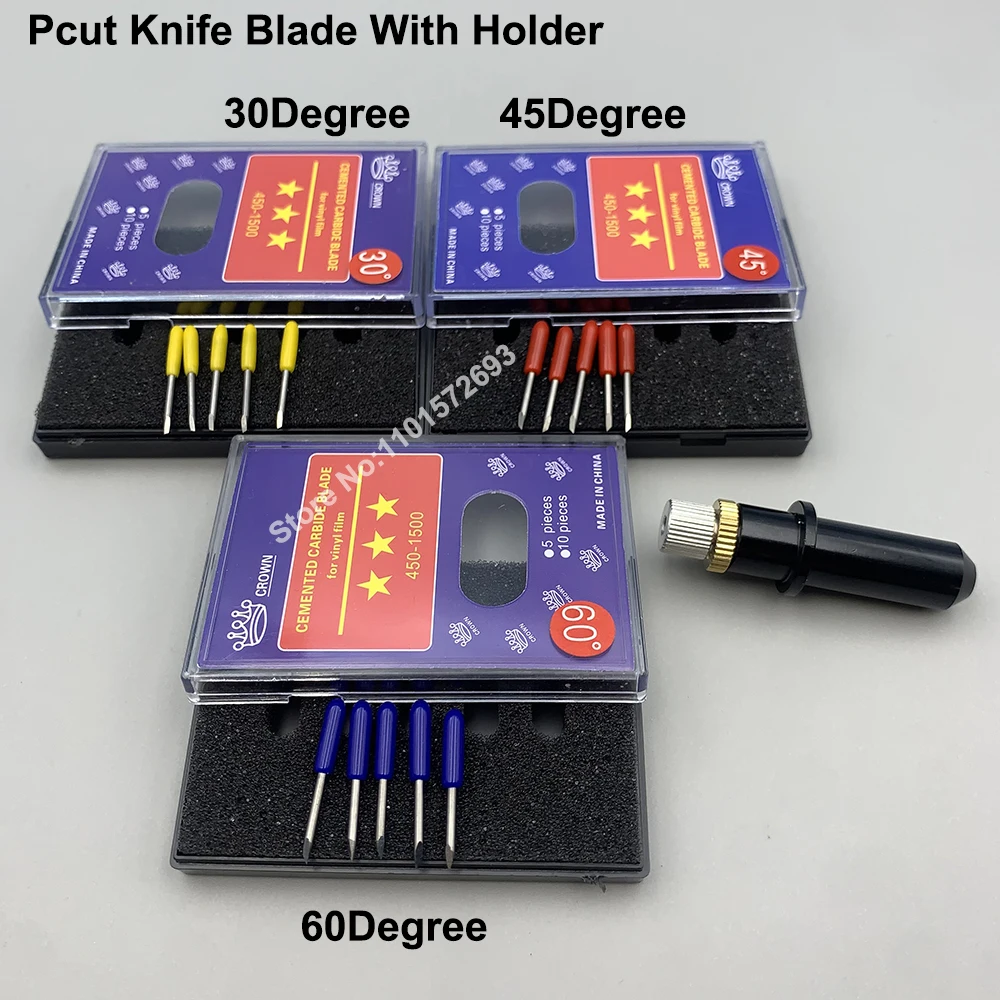 6PCS Cutting Plotter Pcut Knife Blade Holder for Pcut CT1200 CT630 CT900 Cutter Cemented Carbide Blade Device 30/45/60Degree