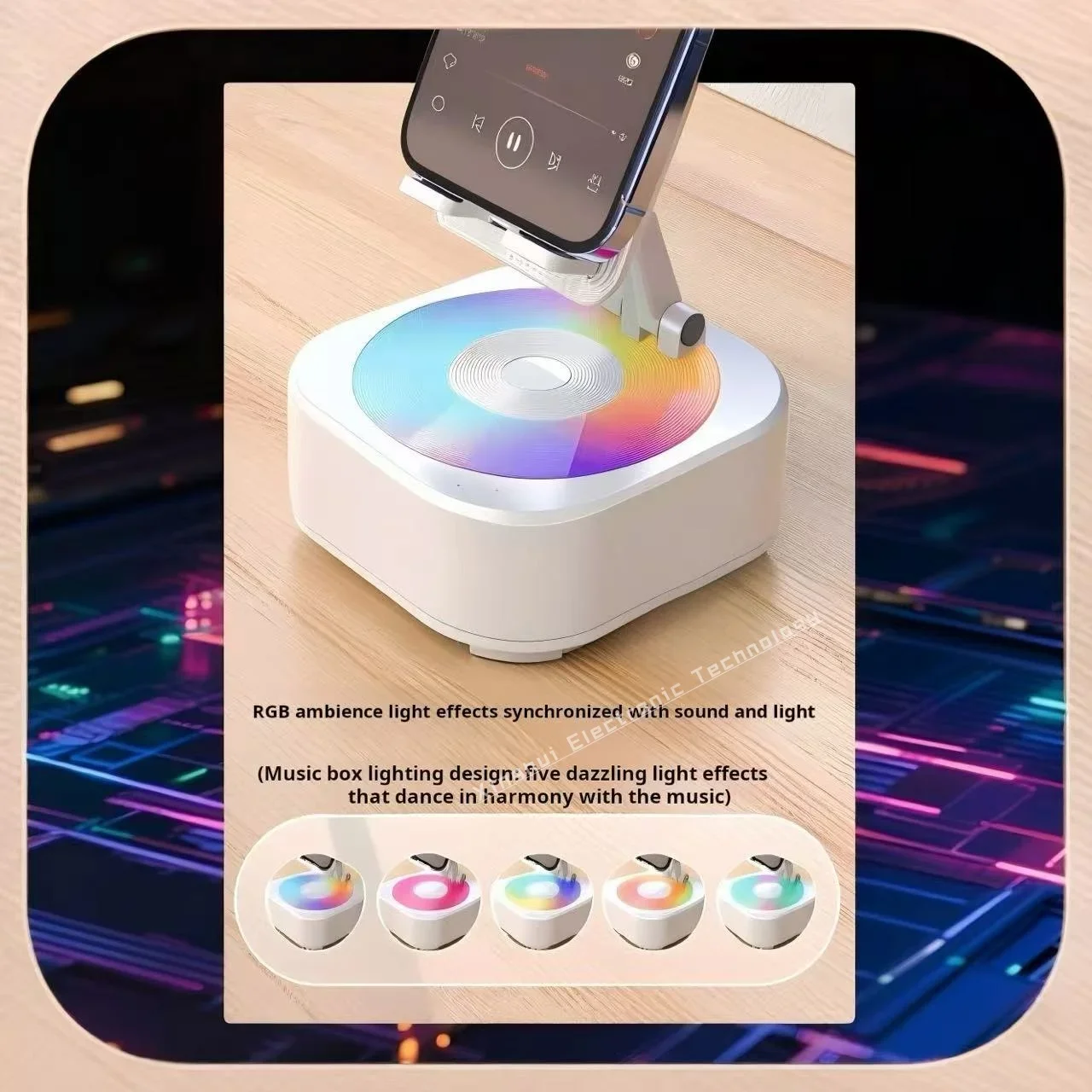 Новая Bluetooth-колонка WYX-2308BT «Три в одном»: подставка для телефона, перезаряжаемая, вращающаяся, регулируемая по высоте, удобная настольная колонка с привлекательным дизайном