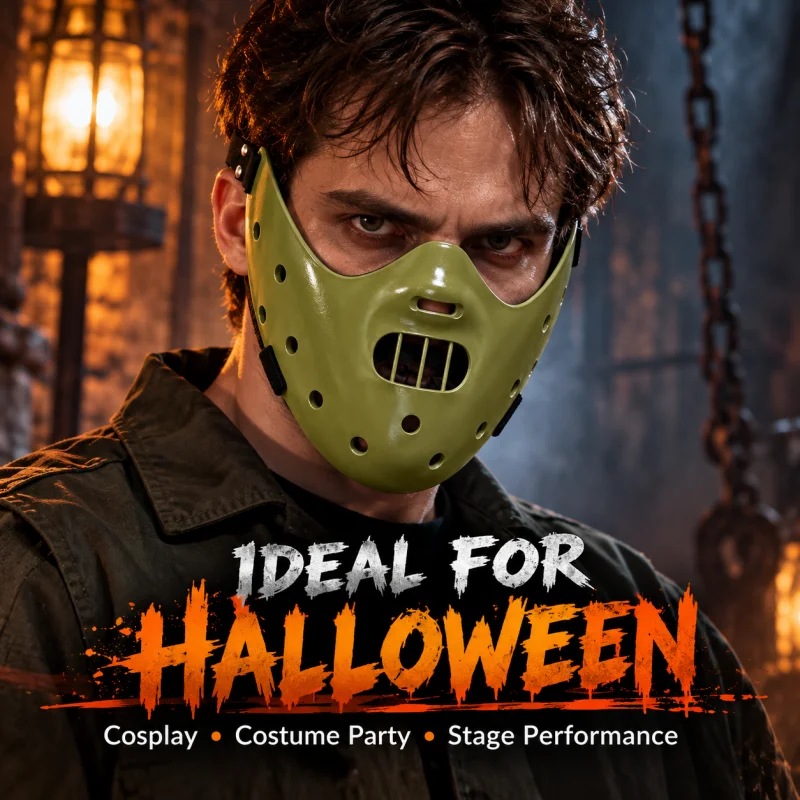 Hannibal Masks Horror Hannibal Scary Resin Lecter The Silence of The Lambs Masquerade Cosplay Party Halloween Mask 3 Colors