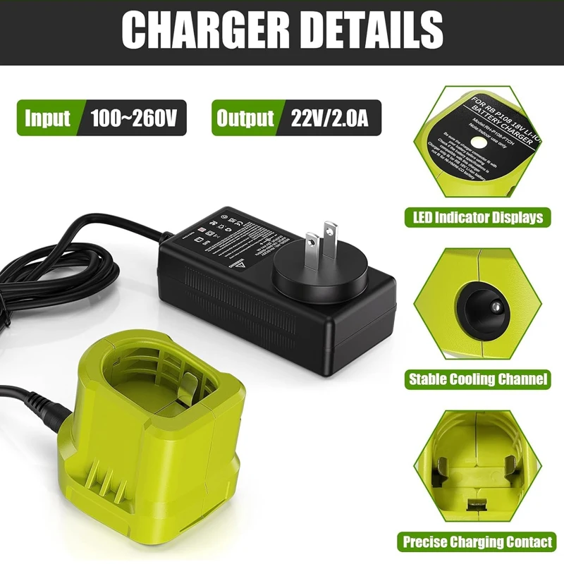 

P117 P119 battery Charger for RYOBI 12-18V Ni-CD Ni-MH Li-ion P107 P108 for Ryobi one+ high quality For Ryobi 1A