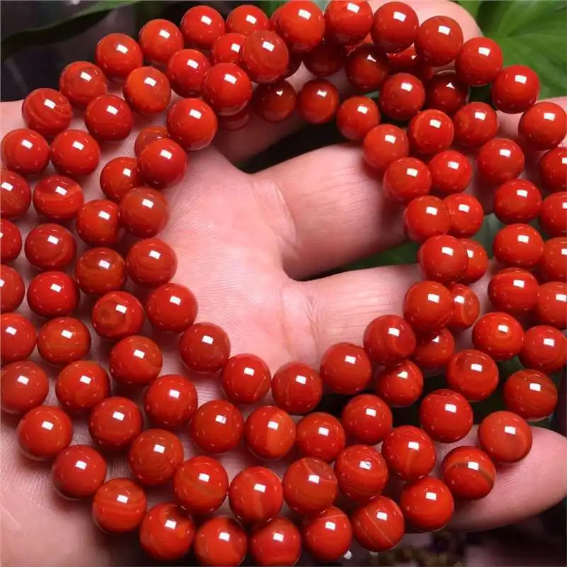 Sichuan Material Southern Red Agate108Buddha Beads Multi-Circle Bracelet Necklace Flame Red Cherry Red Baoshan Persimmon Red Bra