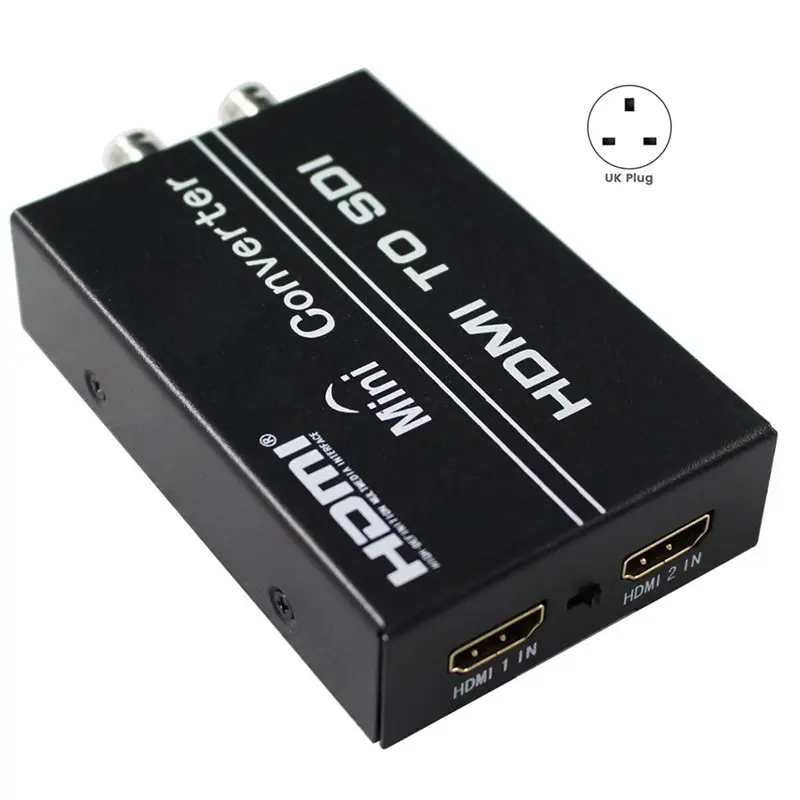 AS95 -Compatible to SDI Converter, 3G SDI Display, 2 SDI to SDI HD Switcher, 1080P, Dual Input, UK Plug