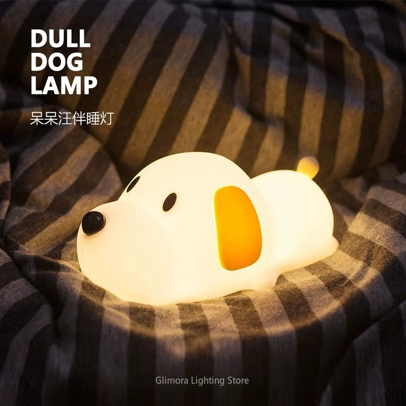 Silicone Sleep Aid Night Light for Bedroom, Cute Companion Lamp with Delay Off & Stepless Dimming, Soft Warm Glow Decor Gift