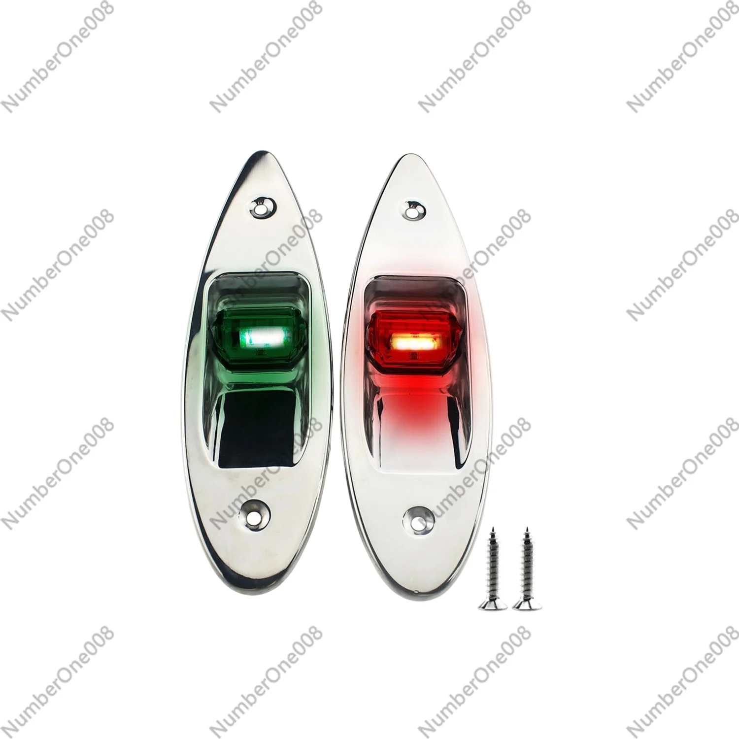 Red & Green LED Navigation Light for Boat Yacht Marine, 112.6° 1NM IP66 Waterproof 12V DC Port/Starboard Pair