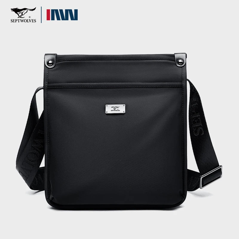 

Septwolves Oxford Cloth Crossbody Bag Waterproof Travel Men Shoulder Bag Fit 7.9 Inch Ipad With Hidden Magnetic Button Pocket