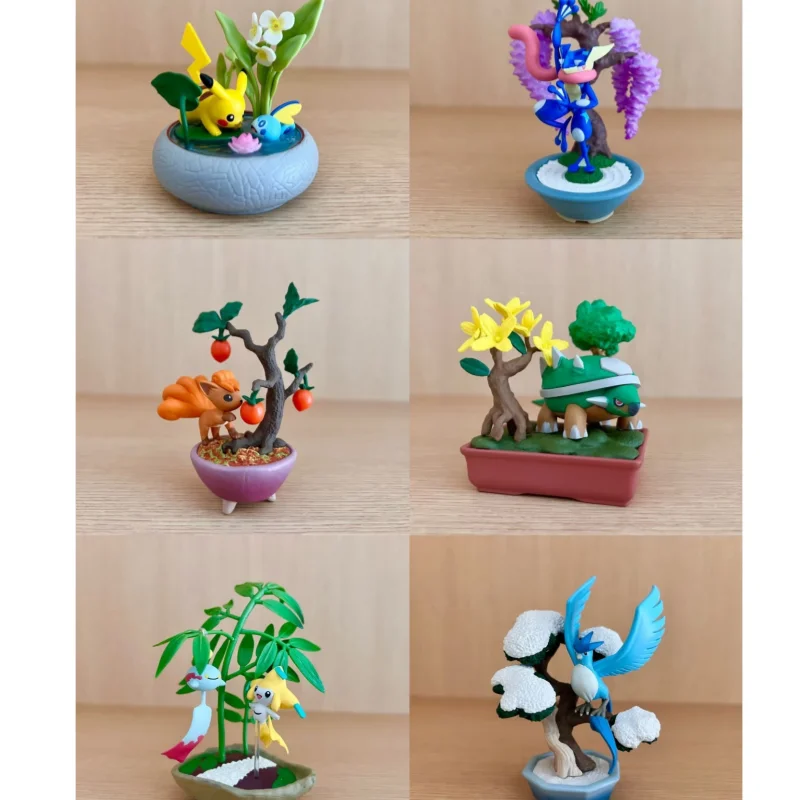 

Origina Re-Ment Potted 3 Plants Collection Rokon Dodaitose Gekkouga JirachigChirean Full Set 6 Collectible Toys