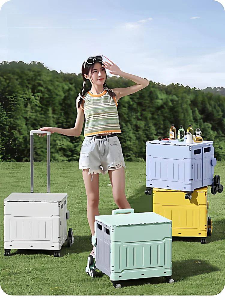 

Портативная складная тележка для овощей, маленькая тяговая машина, уличная ручная тяга, удобное домашнее хранение