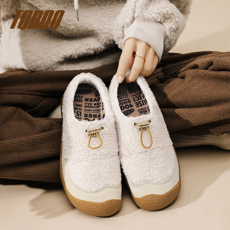 Women's Plush Flats Pumps Women's Casual Court Shoes Women's Warm Loafers Velvet Slingbacks Shoes for Female view 3