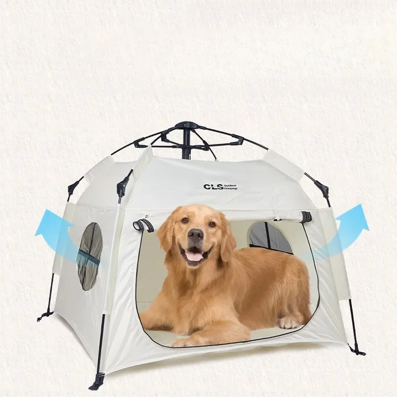 Oxford Cloth Outdoor Pet Tent Fully Automatic Folding Dog Cat Kennel Rainproof Sun Protection Large Camping Tents Shelters