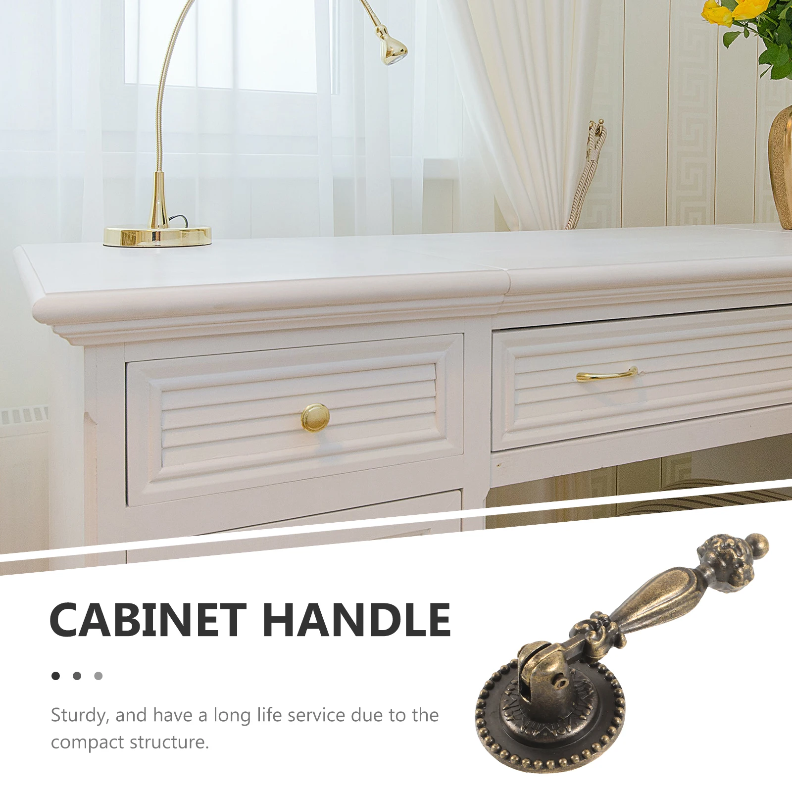 

2Pcs Vintage Cabinet Handle Copper Alloy Drawer Knobs Kitchen Cupboard Door Pulls Home Furniture Cabinet Handle