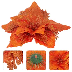 6 Pcs Christmas Wreath Decor Decorative Artificial Flowers Xmas Ornament Orange Decors Tree