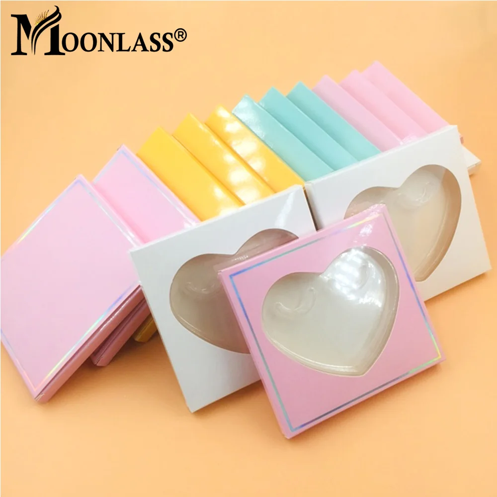 

Empty Fake Mink Lashes Extension Heart-Shaped Cases With Tray False Eyelashes Bulk Manga Lash Package Box Without Lashes Makeup