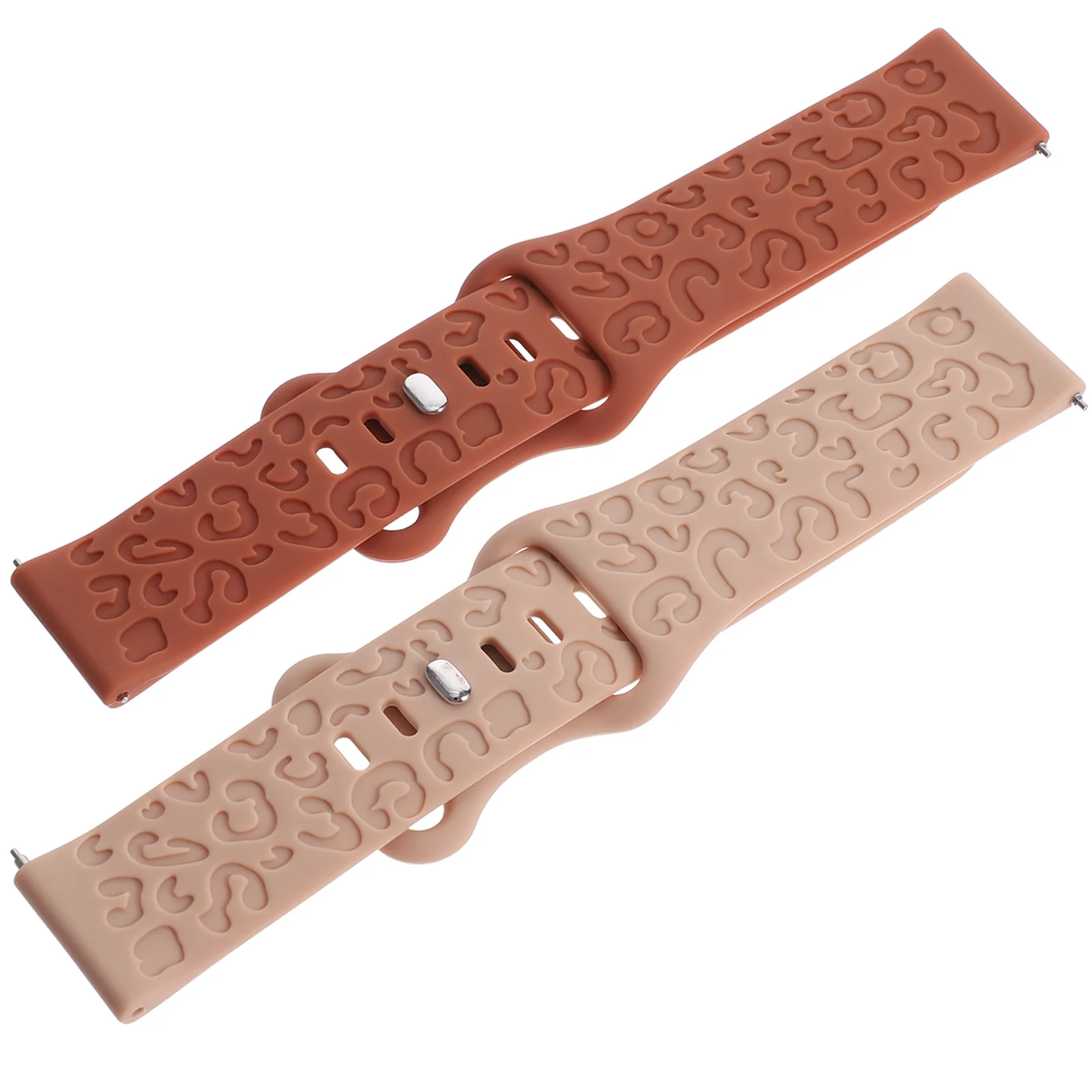 

2Pcs Silicone Watchband Adjustable Replacement Watch Strap Soft Comfortable Pattern Design for Outdoor Sports Casual Wear
