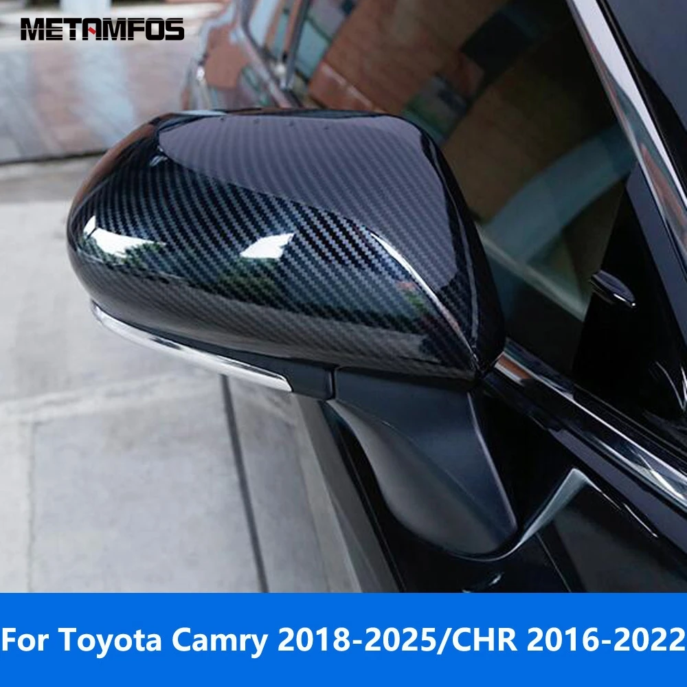 

For Toyota Camry 2018-2021 2022 2023 2024 2025 CHR 2016-2022 Carbon Fiber Rearview Side Mirror Cover Trim Protector Accessories