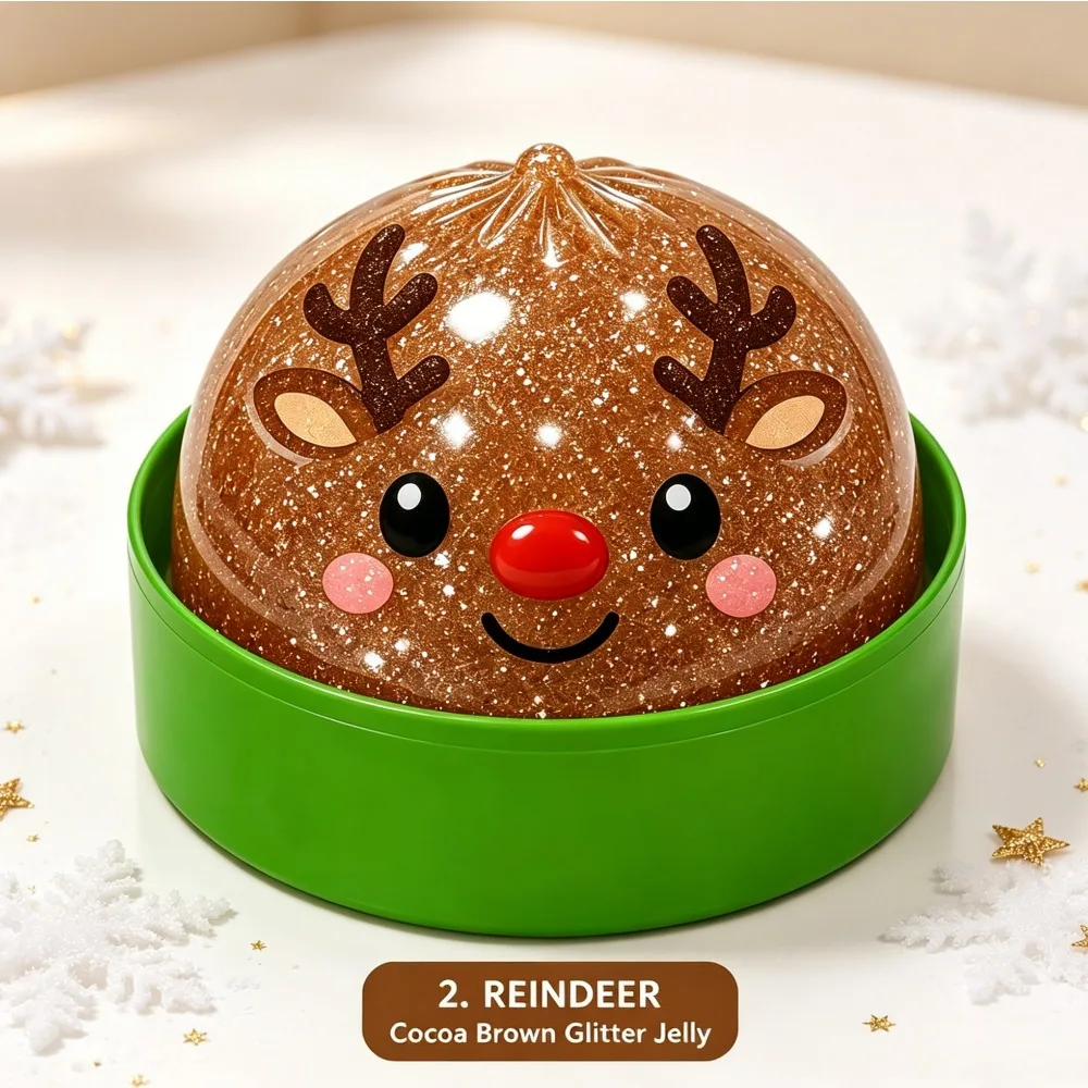 Niedliches Weihnachts-Bun-Squeeze-Stressabbau-Spielzeug, Quetschbares Bun-Spielzeug zum Stressabbau, Büro-Greifspielzeug, Geschenk, Schreibtischdekoration – Detail 16