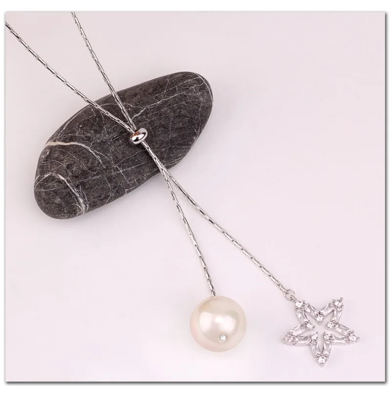 

Fashionable and elegant five-pointed star pendant sweater chain, long tassel women's necklace
