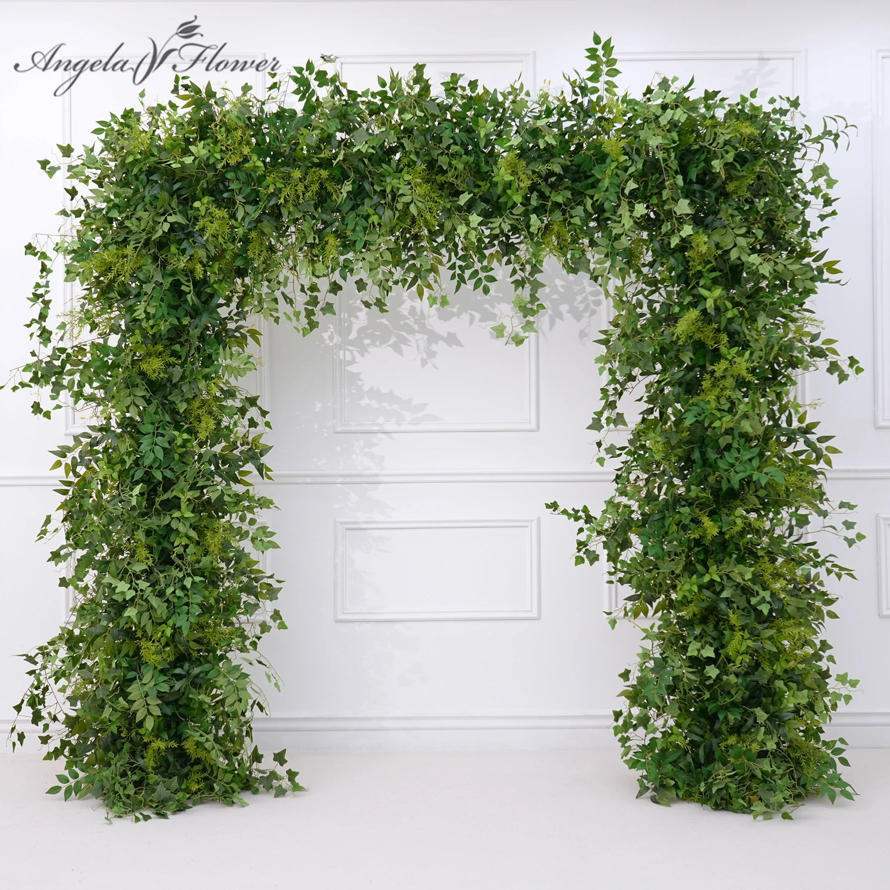 Mori Greenery Plants Leaves Flower Row Wedding Backdrop Decor Arch Floral Arrangement Window Display Banquet Event Props A8872