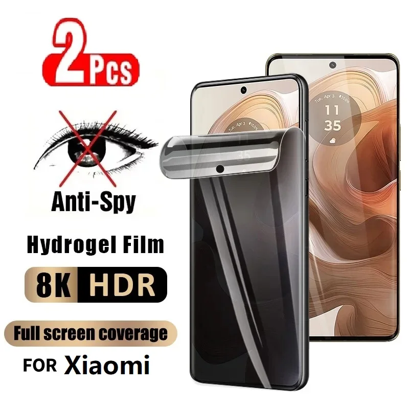 2Pcs Anti-Spy Privacy Hydrogel Film For Xiaomi Redmi Note 13 4G Screen 13 Pro 5G 13 Screen Protector