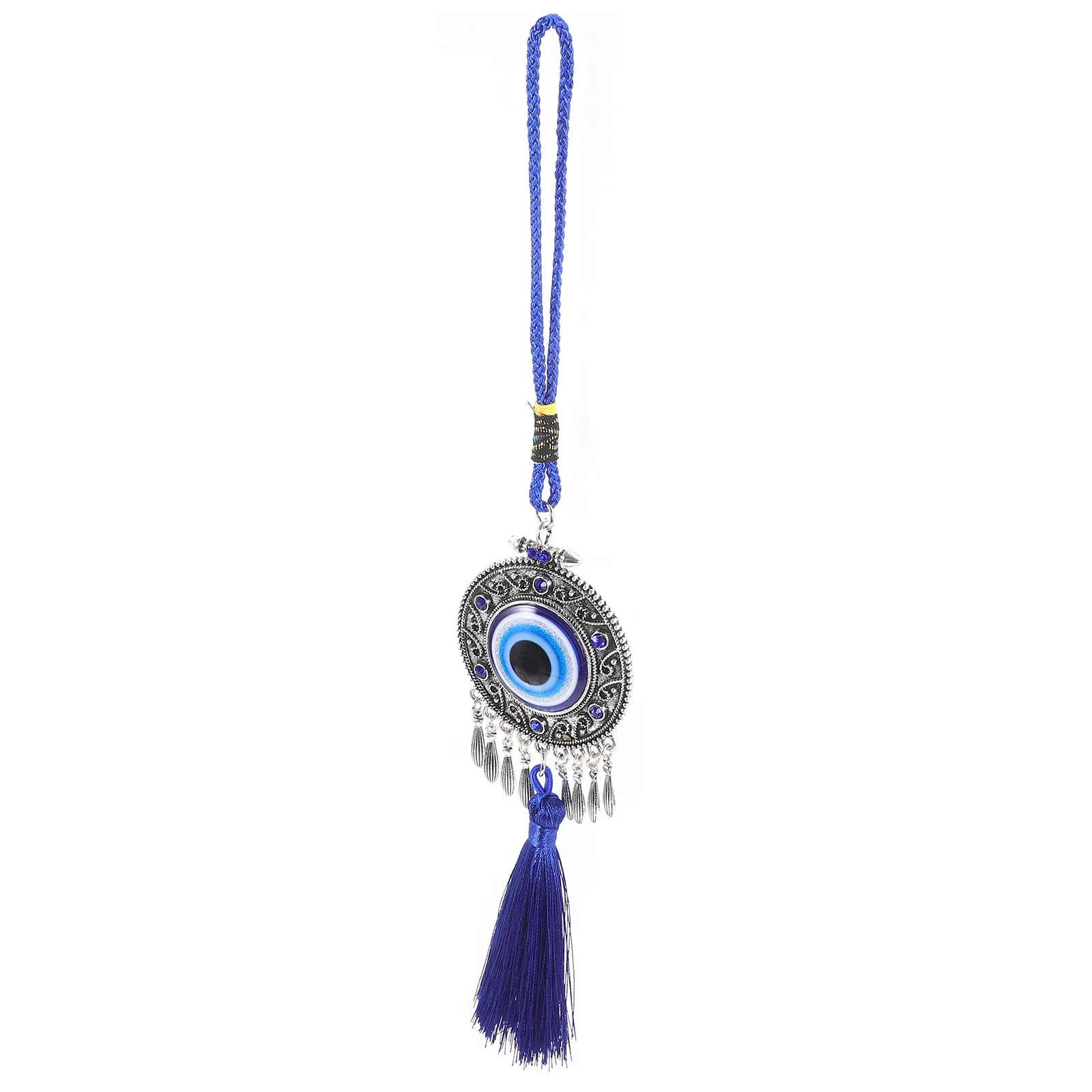 

Evil Eye Hanging Tassel Decor Blue Evil Eye Pendant For Car Wall Door Window Turkish Charm Car Hanging Ornament