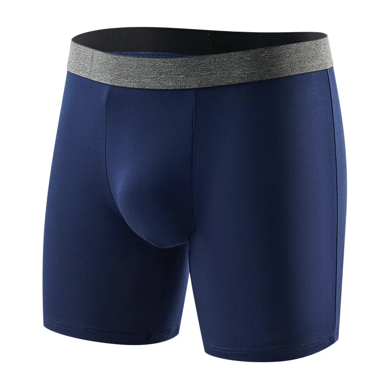 

Large Size Men's Long Leg Boxer Shorts High-rise Breathable Underwear Sports Lengthen Underpants Male Sexy U Bulge Pouch Panties