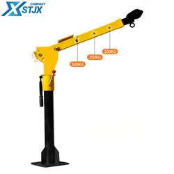 12V truck-mounted small crane small 24V 1 ton lifting cantilever crane