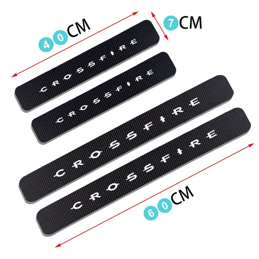 4PC Car Sill Sticker For Chrysler 300 300C hemi  Aspen Crossfire Pacifica PT Cruiser Sebring Auto Accessories Carbon Fiber Decal