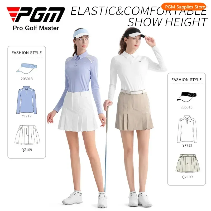 

New PGM golf clothing women's long-sleeved T-shirt POLO shirt high elastic top thin breathable comfortable sportswear