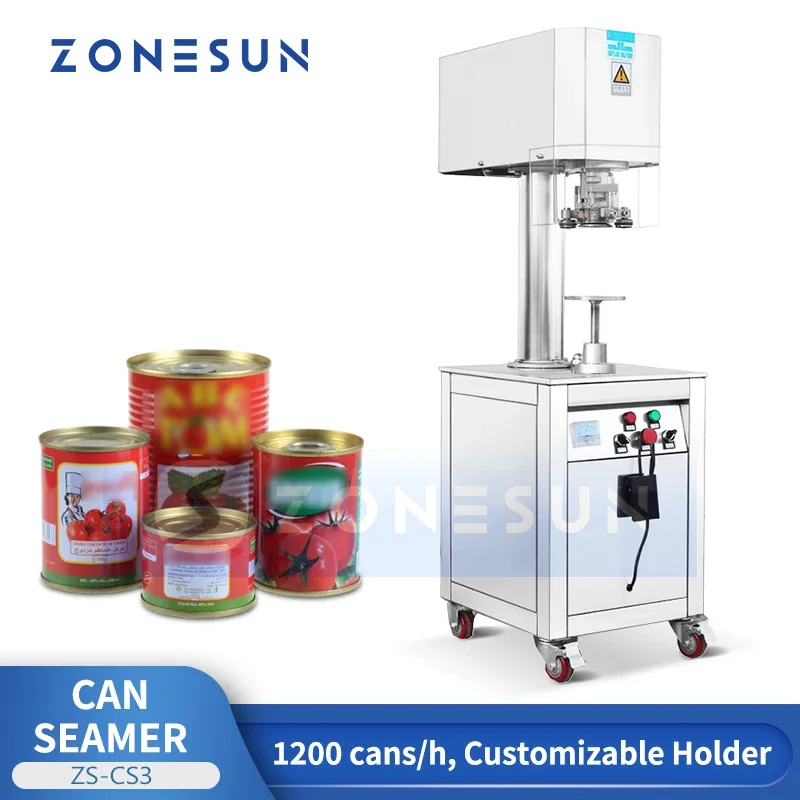 ZONESUN Soda Can Sealer Seaming Machine Plastic Can Pull-ring Metal Can Tin Sealing Machine for Sparkling Water Cola ZS-CS3