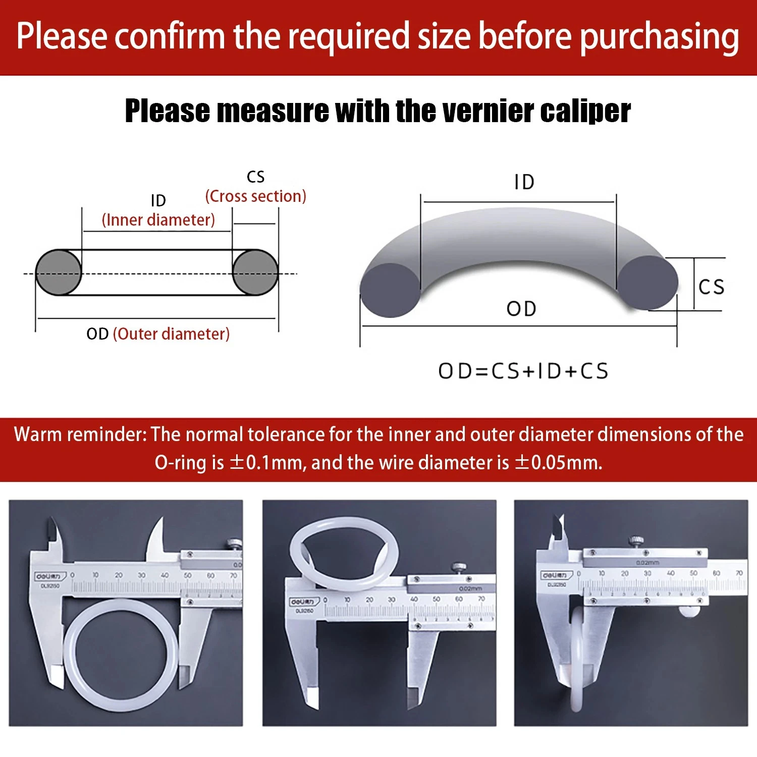 White VMQ Silicone O-Ring Cross Section 3/3.5/4/5mm OD 10mm~150mm Food Grade Heat Resistant for Compressor Valves Pipe Repair