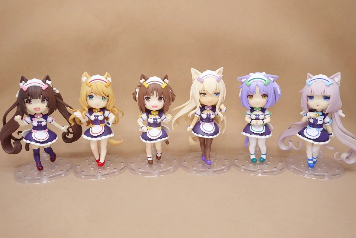 100% original em estoque mini figura de ameixa 100nekopara maple canela anime figura ação coleção série modelo brinquedos