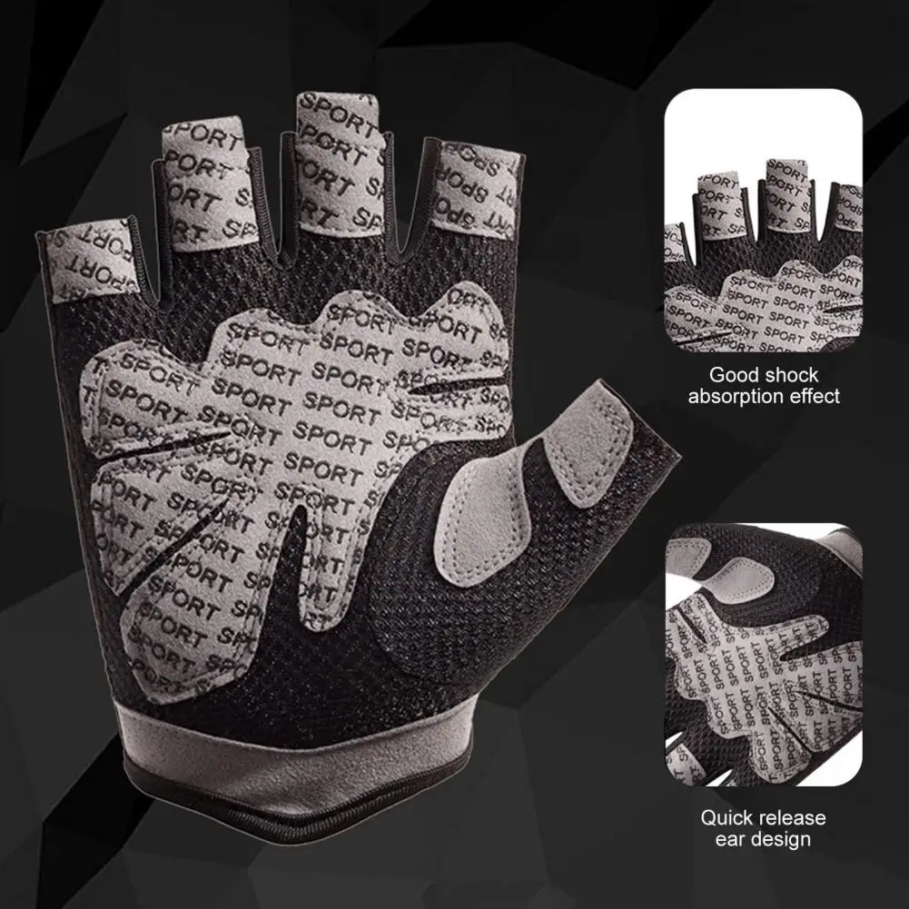 

Gym Gloves Anti slip Half Finger Sport Gloves with Full Palm for Weightlifting Cycling Breathable Mesh for Outdoor