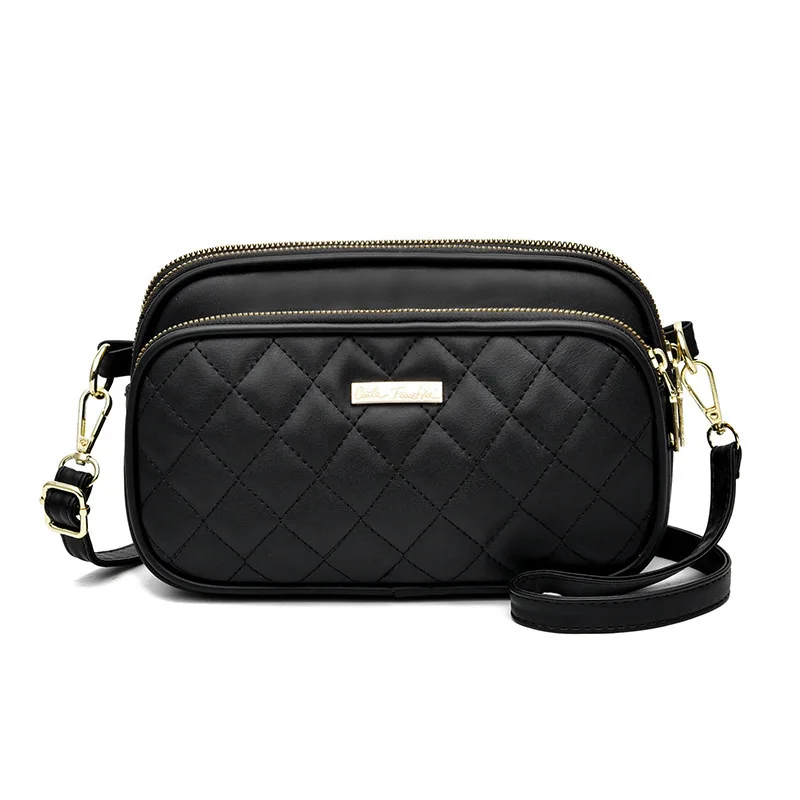 Trendy Quilted Design Crossbody Bag for Women Brand Small Shell Shoulder Bags Ladies PU Leather Small Handbags Phone Purse