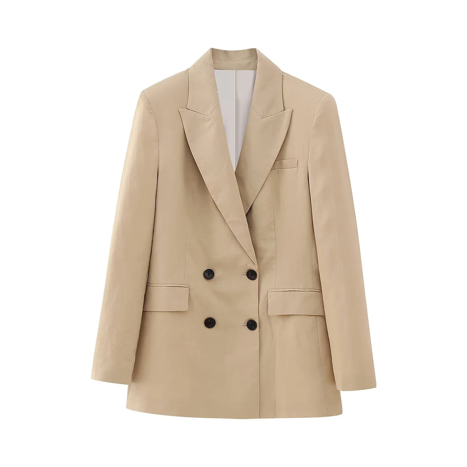 European and American style 2026 autumn new women's fashion versatile double breasted slim fit suit jacket