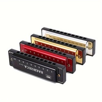 1pc 10-Hole Titanium Reed Blues Harmonica C Key Professional Diatonic Harmonica for Adults Beginners Brass Comb Rich Sound JXB