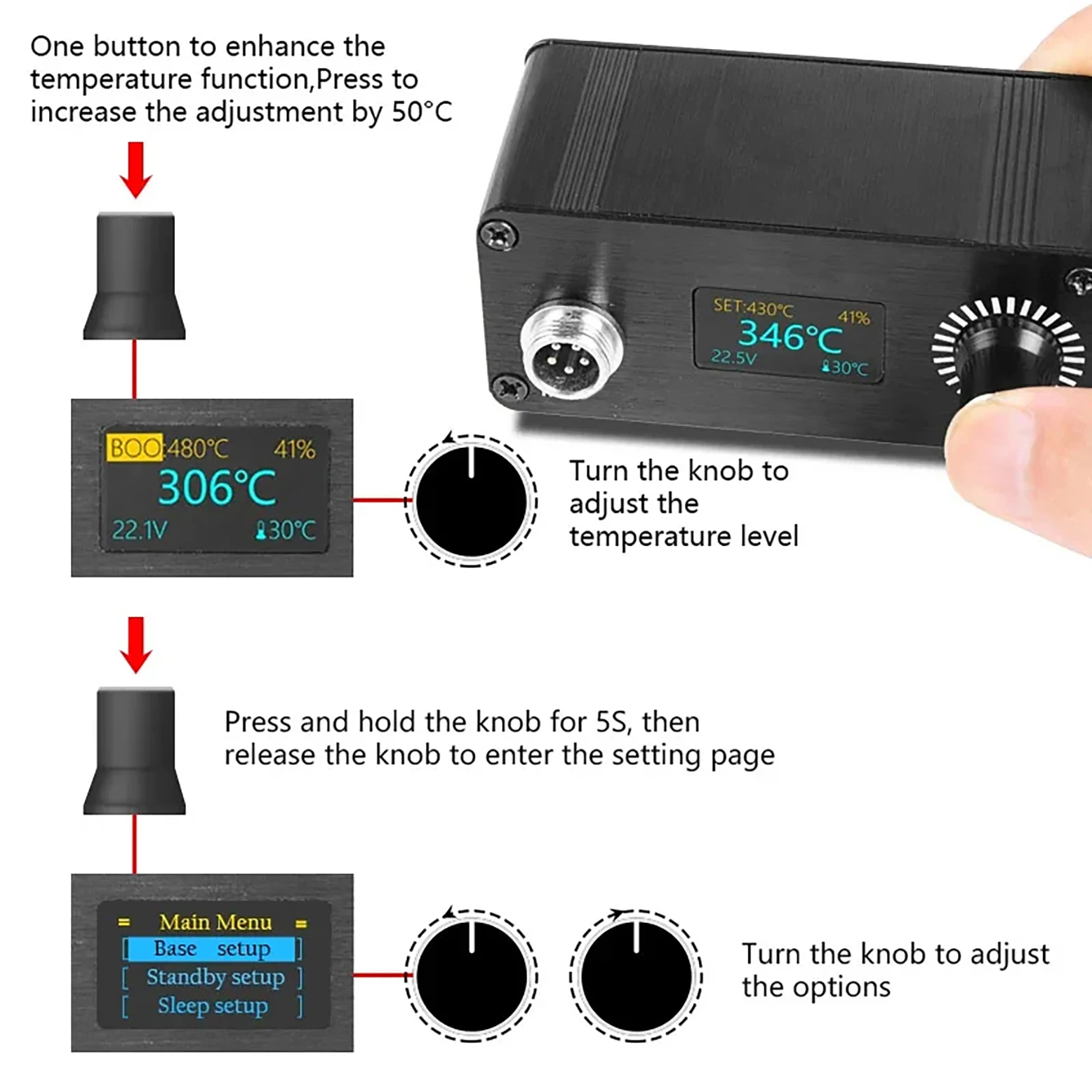 Handskit T12 Soldering Station High Power Adjustable Thermostat Digital Display Soldering Iron Cell Phone Repair Gun Tools