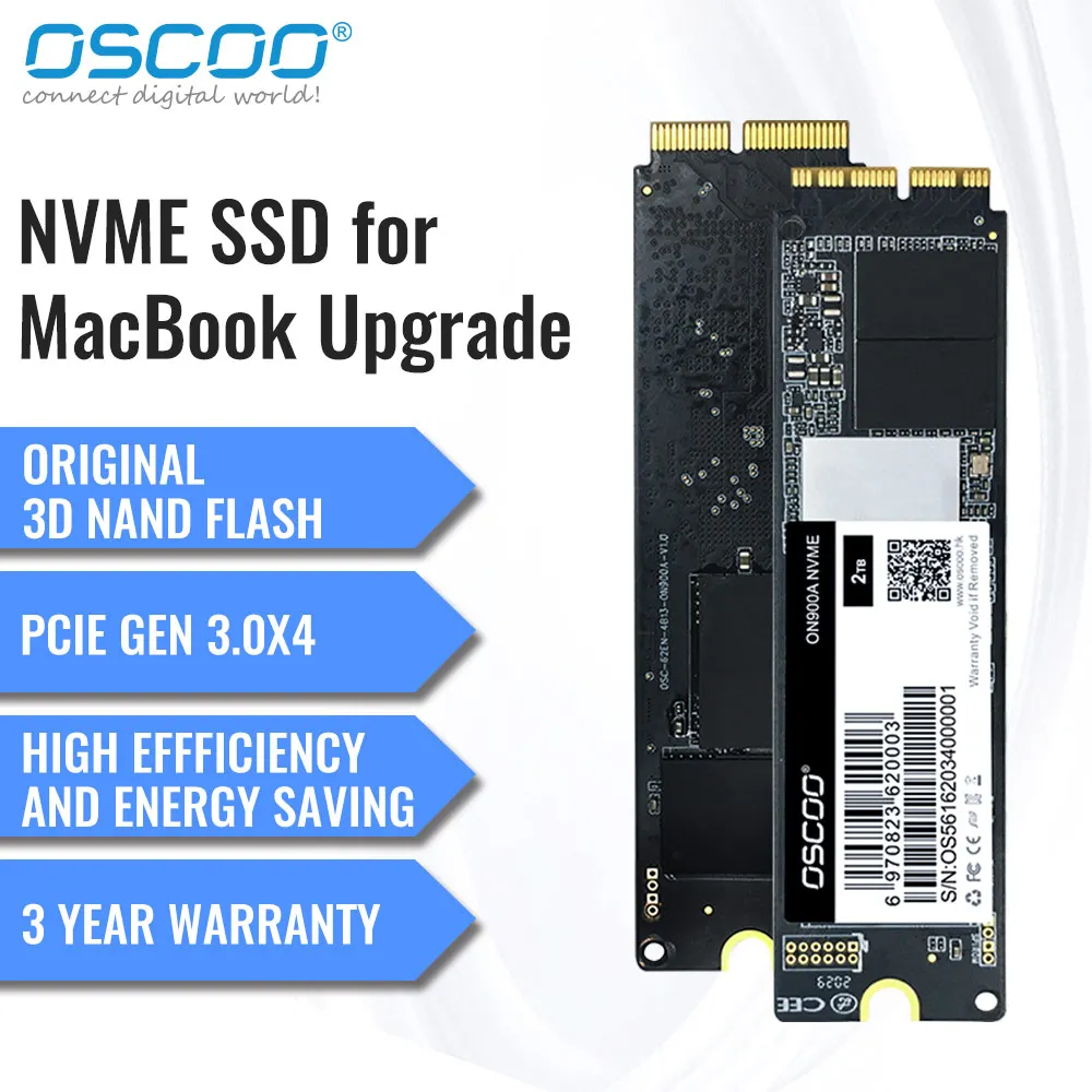 OSCOO-SSD Disco Rígido para Macbook Pro, Unidade de Estado Sólido, Laptops, 1TB, PCIe, 256GB, 512GB, 2015