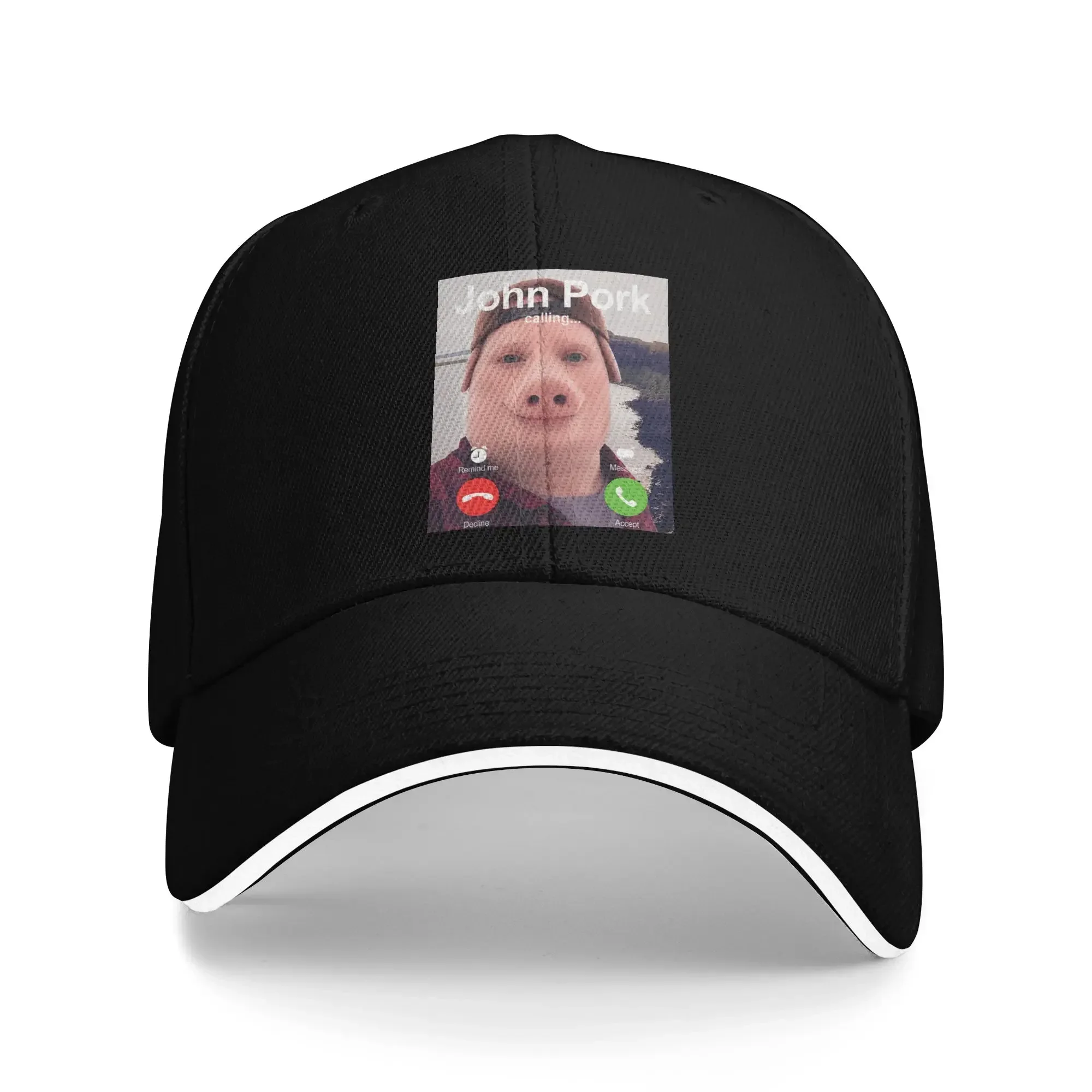 John Pork Calling Decline Accept Incoming Call Meme Sun Baseball Cap Summer Men Hip Hop Hats Streetwear Outdoor Baseball Caps