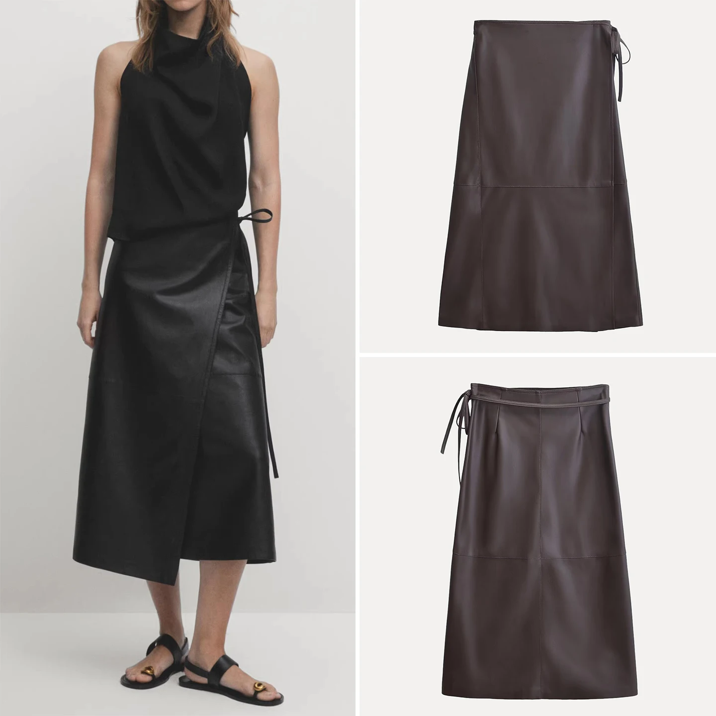 

Casual Leisure Two-tone Ele Women's Long Skirt High Waist Stand Fit Other Material 00% Other Proc Daily Wear