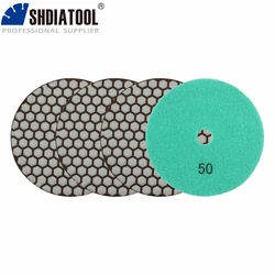 SHDIATOOL 4Pcs Diamond Flexible Dry Polishing Pads 125mm/5